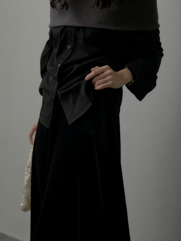 ベロアフレアロングスカート