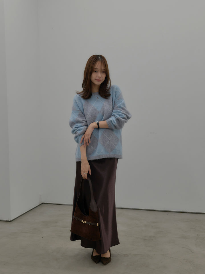 【premium touch】アーガイル柄ニットプルオーバー