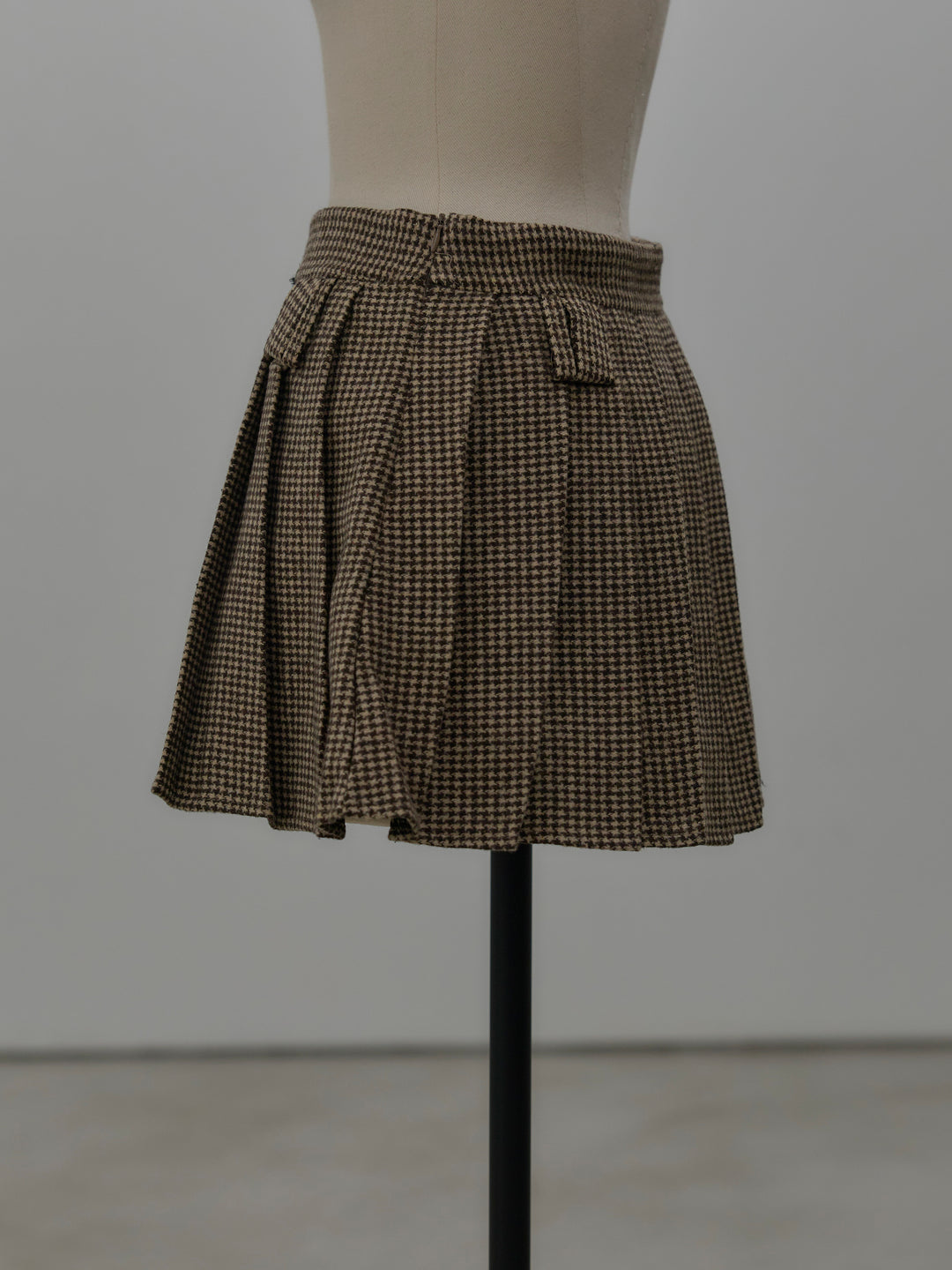ハウンドトゥースプリーツミニスカート