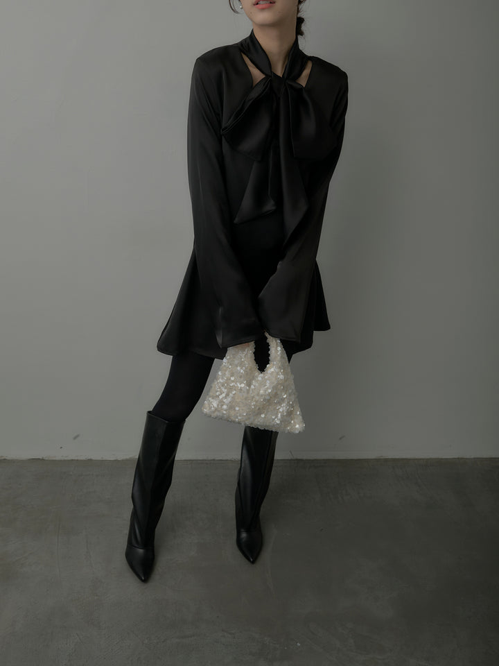 ボウタイサテンミニワンピース