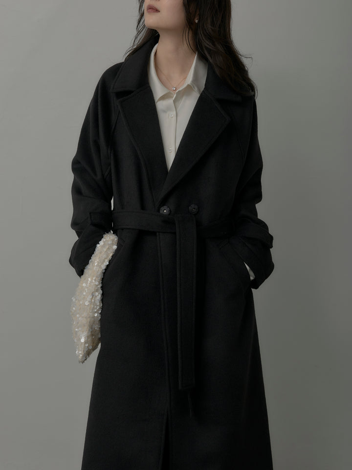 【Essential】ソフトウールリバートレンチコート