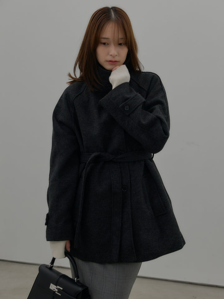 【SET】キルティングライナーウールミディアムコート+スクエアネックリブニット+【Essential】チェック柄マーメイドスカート(3set)