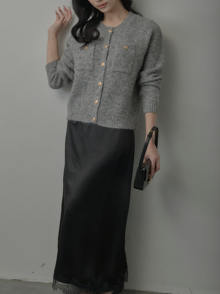 MIXニットゴールドボタンニットカーディガン