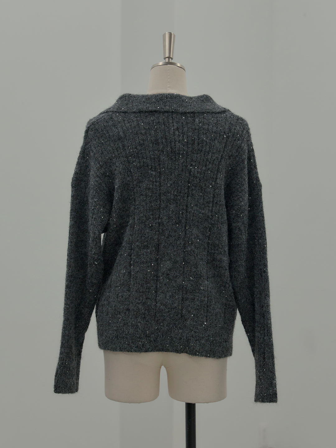 スパンコールスキッパーニットトップス