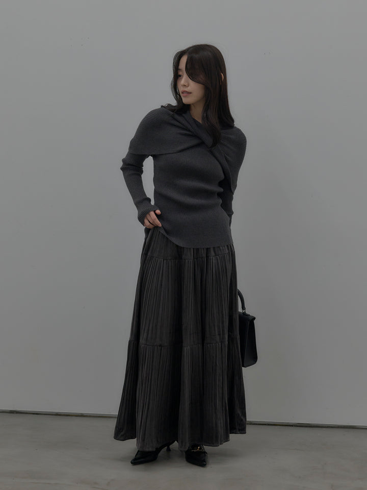 ベロアプリーツティアードスカート