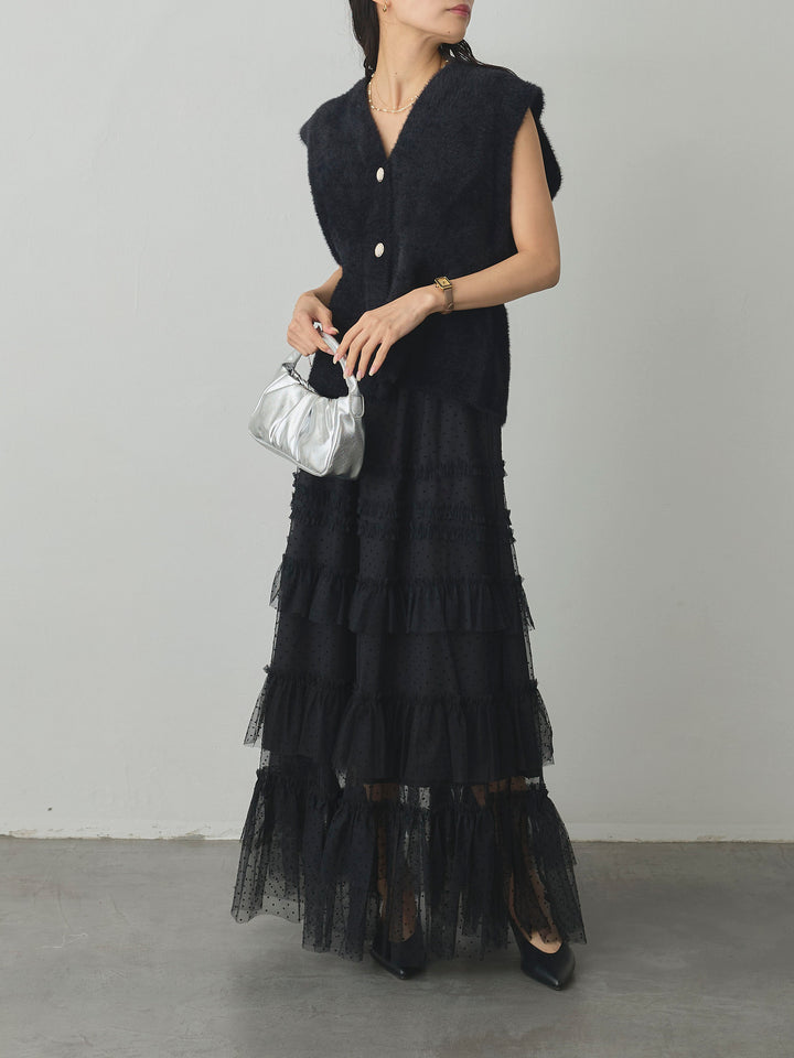 [予約]ドットチュールティアードスカート