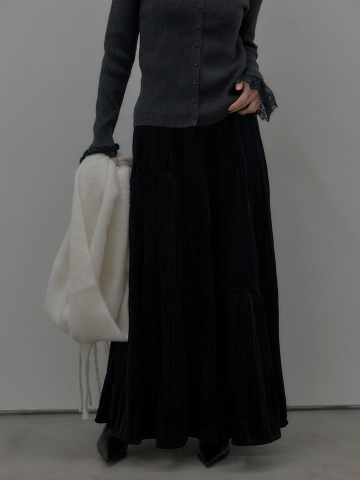 レースドッキングリブニットトップス