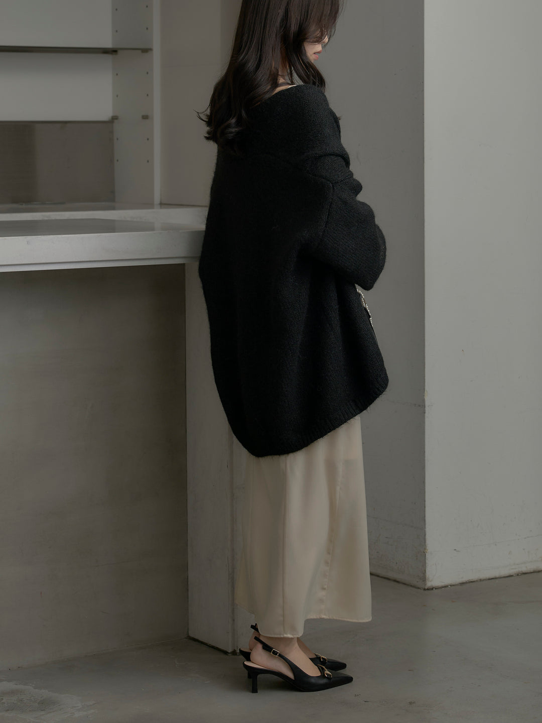 モヘアライクオーバーニットカーディガン