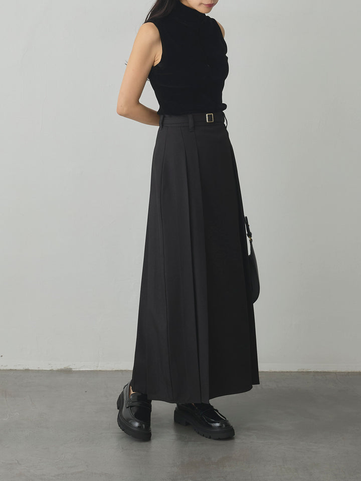 【Essential】ベルト付きサイドタックスカート