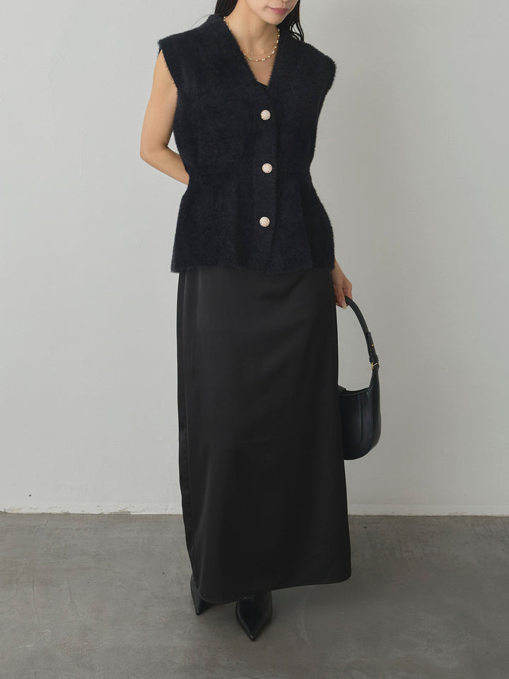 [予約]シャギーニットペプラムベスト