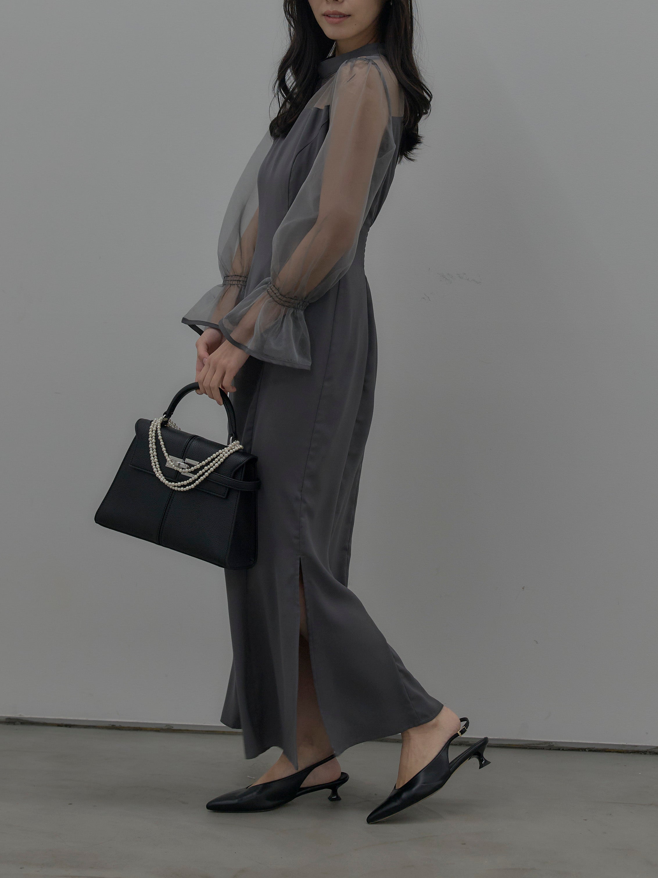 【超美品】nairo スタンドカラーマーメイドドレス Mサイズ essential】スタンドカラーマーメイドドレス – nairo