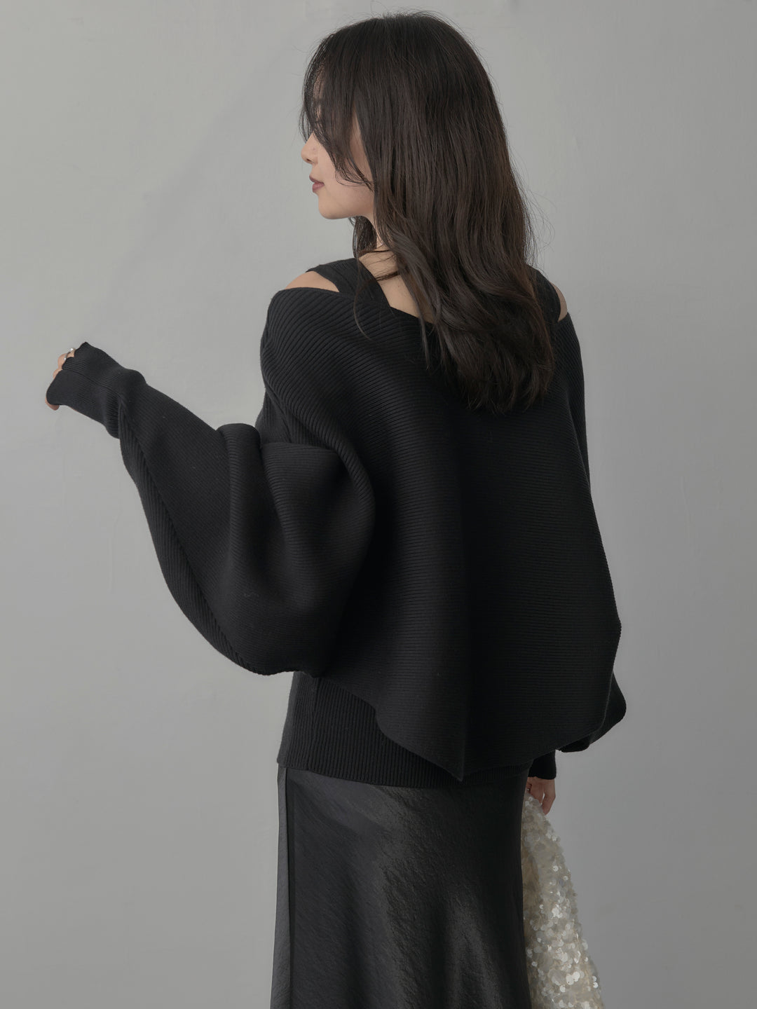 [予約]タンク付きクロスデザインニットプルオーバー