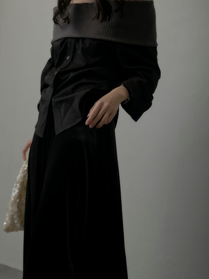 ベロアフレアロングスカート