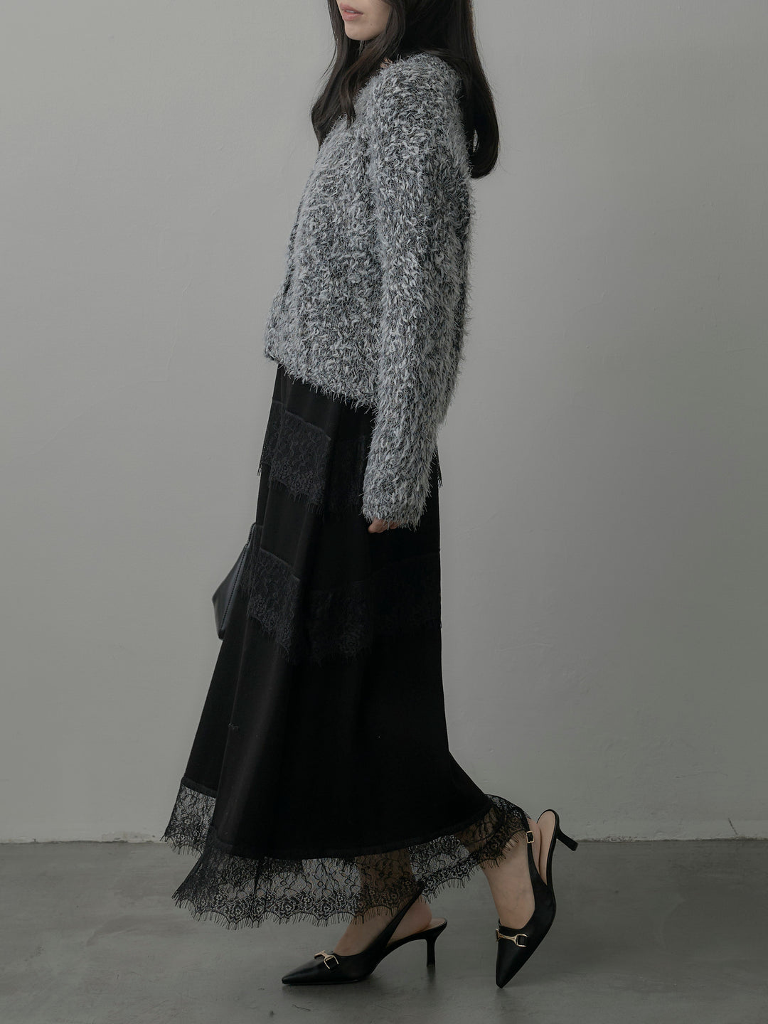 レースデザインフレアスカート