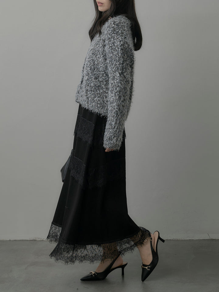 レースデザインフレアスカート