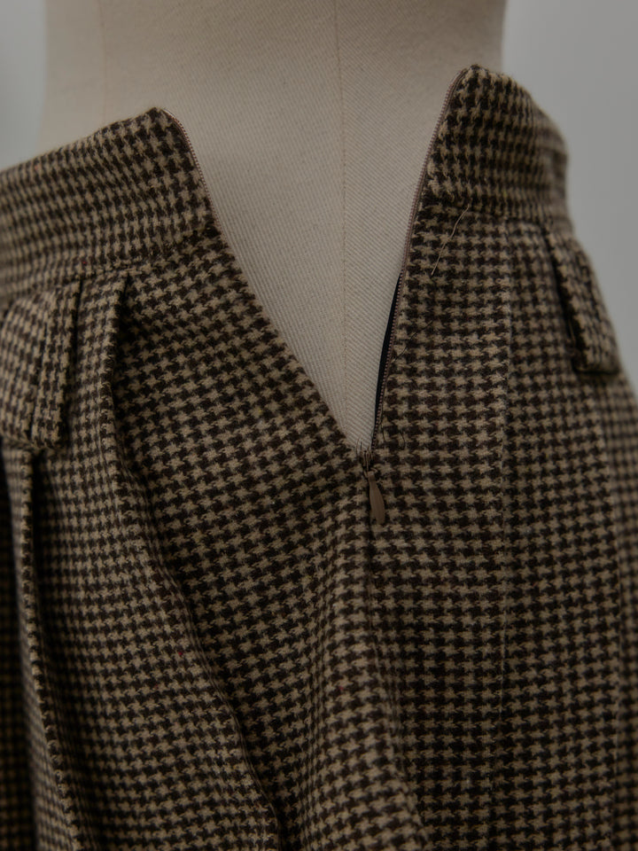 ハウンドトゥースプリーツミニスカート