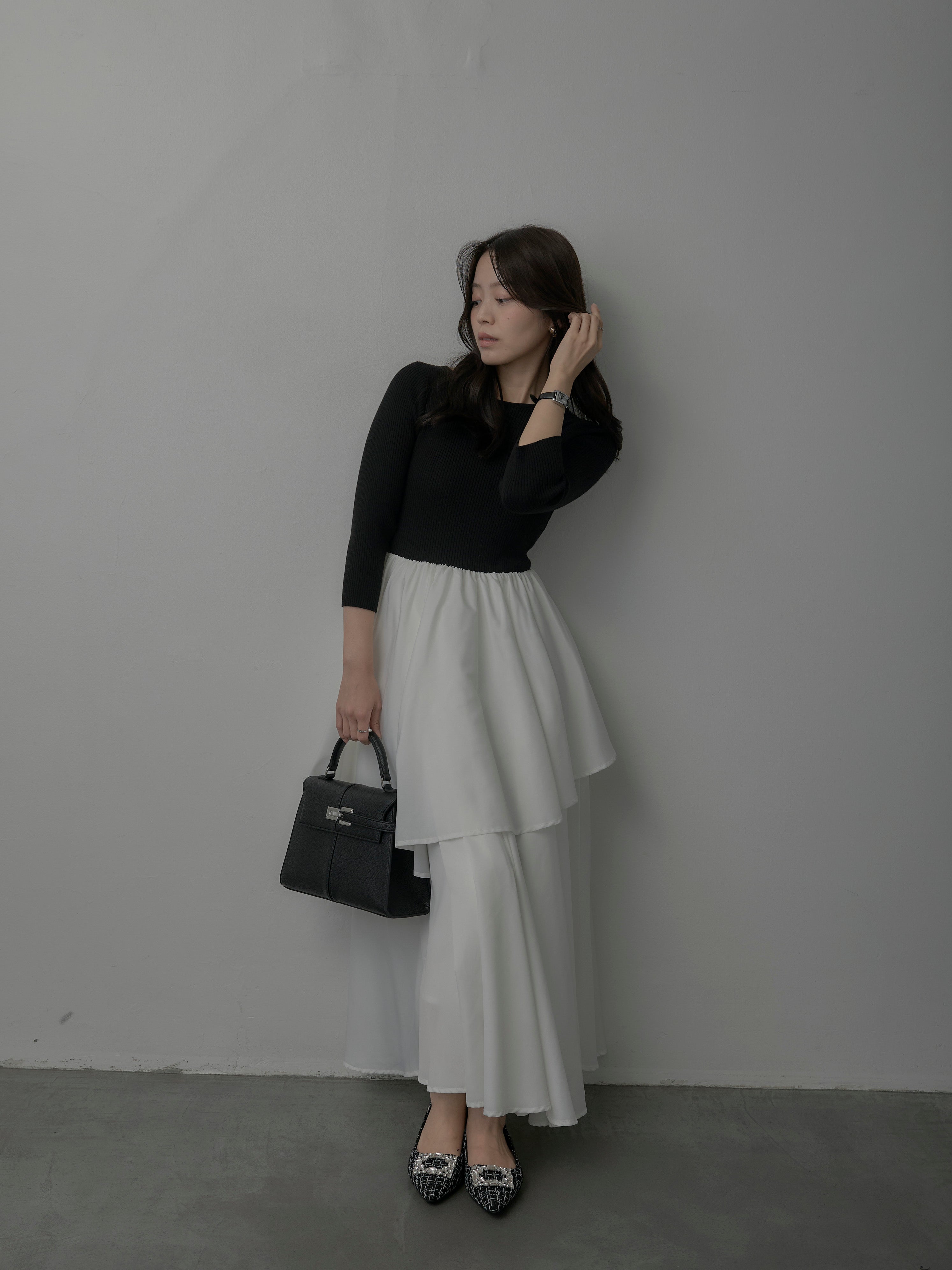 Essential】7部袖リブドッキングワンピース – nairo