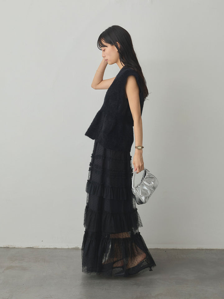 [予約]ドットチュールティアードスカート