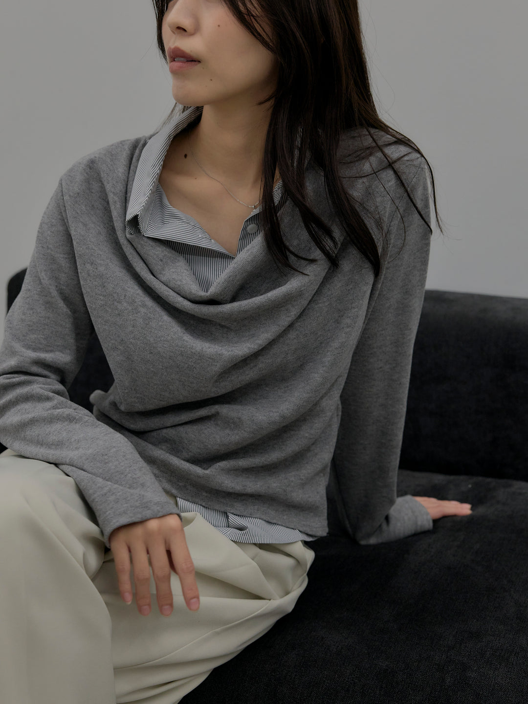 デザインタックワイドパンツ