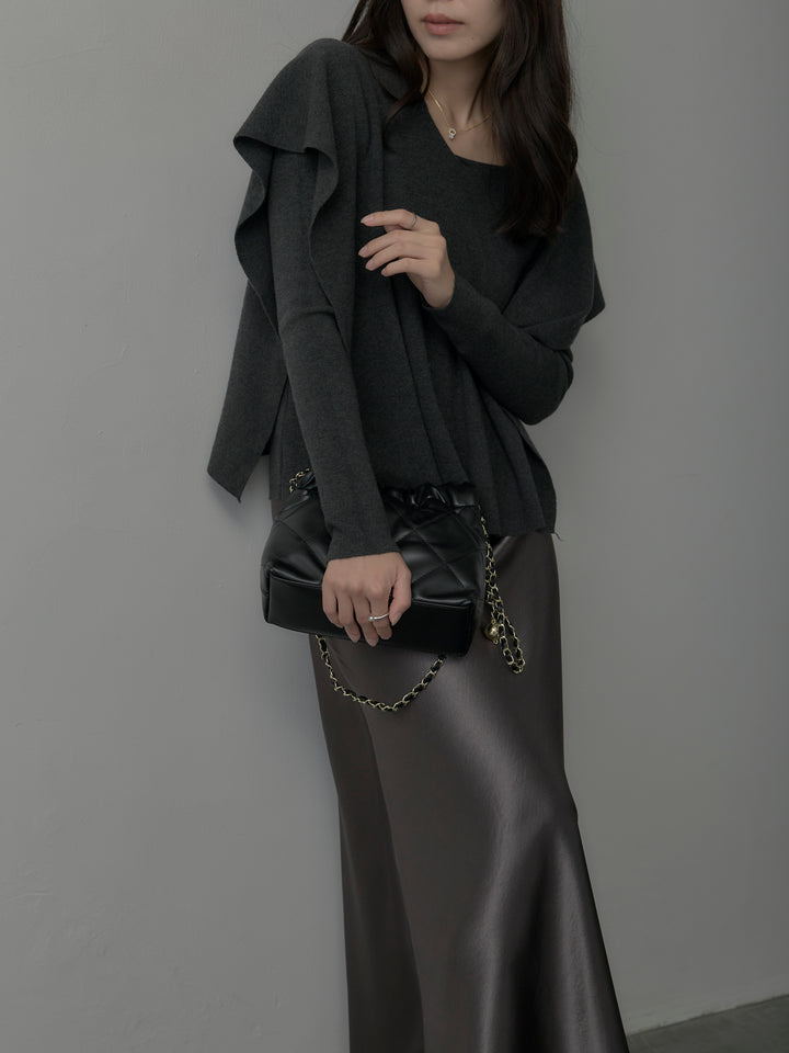 ヘビーサテンAラインスカート