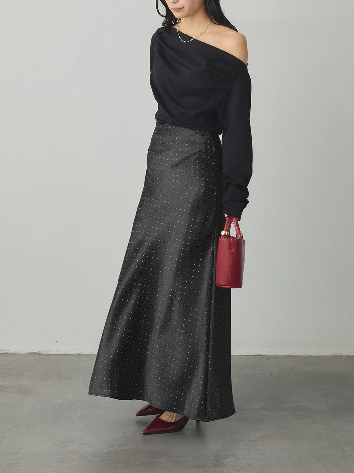 [予約]ドットサテンスカート