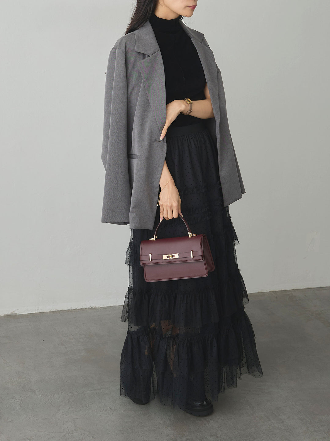 [予約]ドットチュールティアードスカート