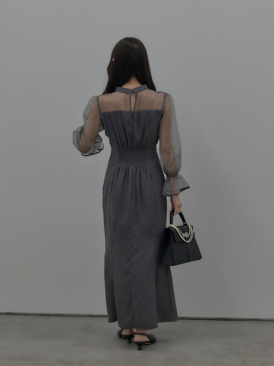 【essential】スタンドカラーマーメイドドレス