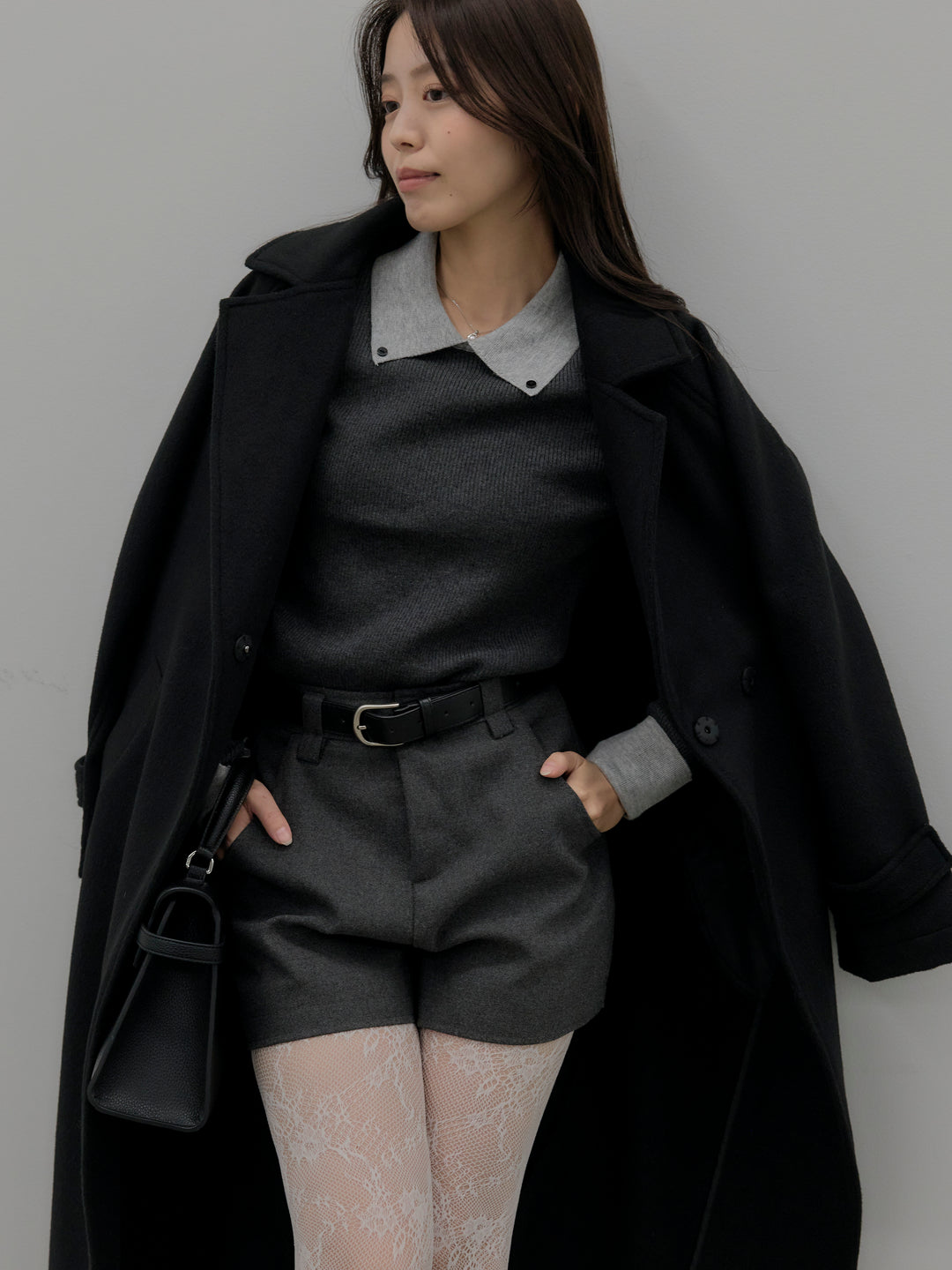 配色カフスニットポロ