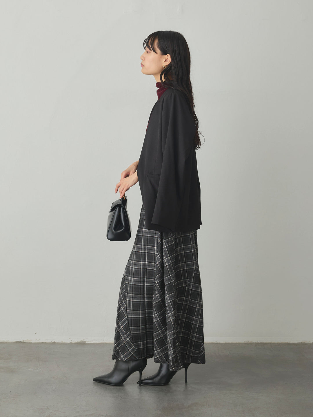 【Essential】フロントホックノーカラージャケット