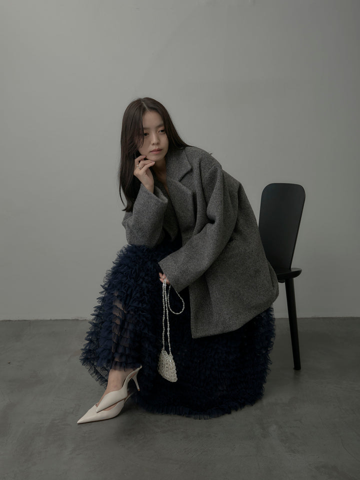 ドラマチックフリルチュールスカート