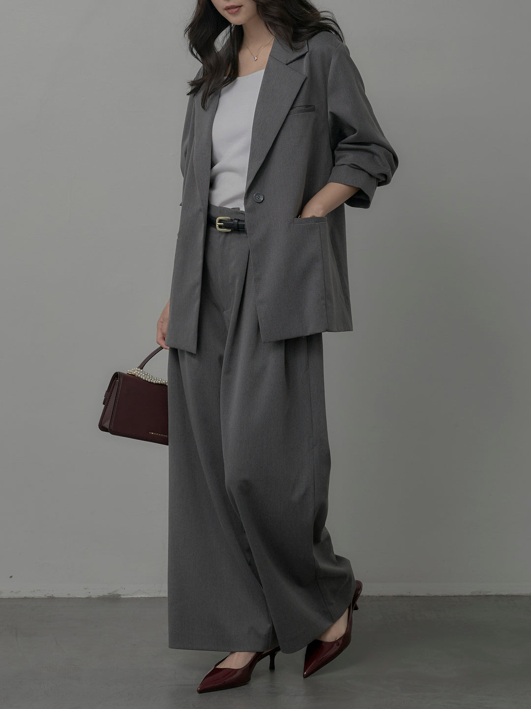 【Essential】ボックスシルエットテーラードジャケット