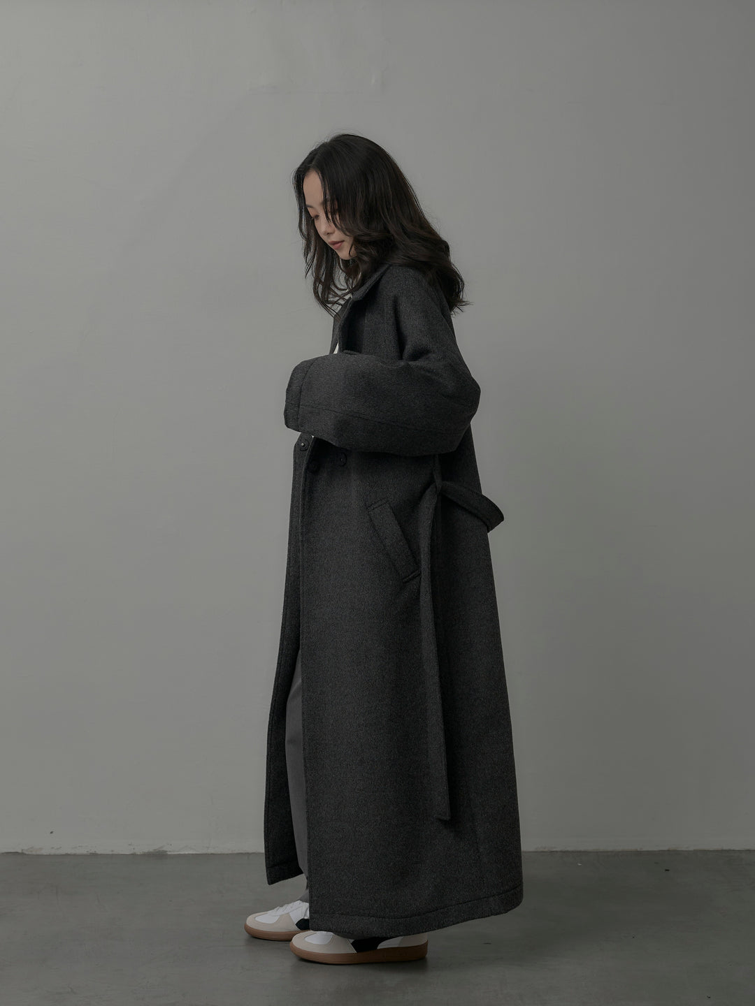 【Essential】ソフトウールリバートレンチコート