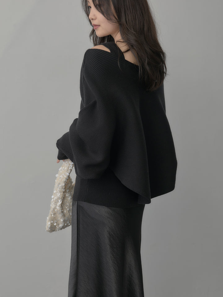 [予約]タンク付きクロスデザインニットプルオーバー