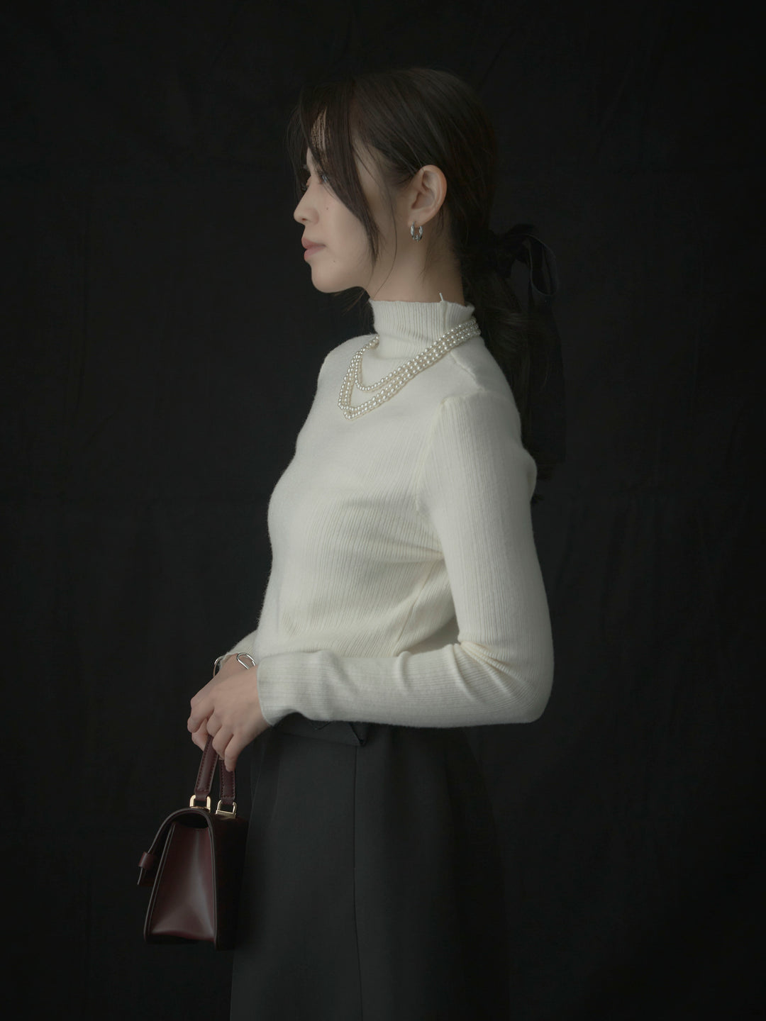 ウエストポーチ付きミディスカート