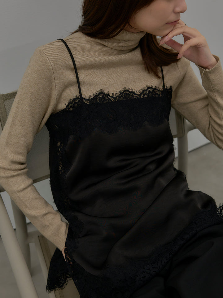 レースサテンキャミソール