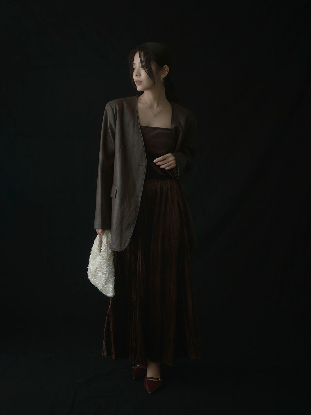 ベロアワッシャープリーツスカート