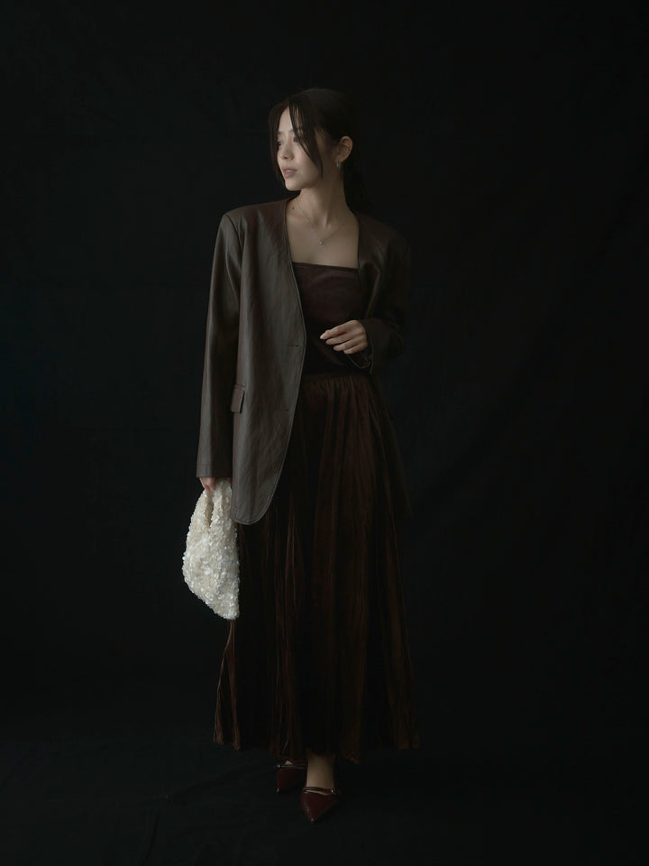 ベロアワッシャープリーツスカート