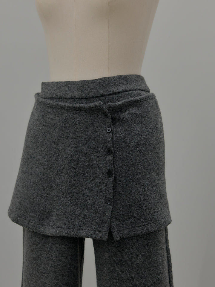 ミックスヤーンニットラップパンツ