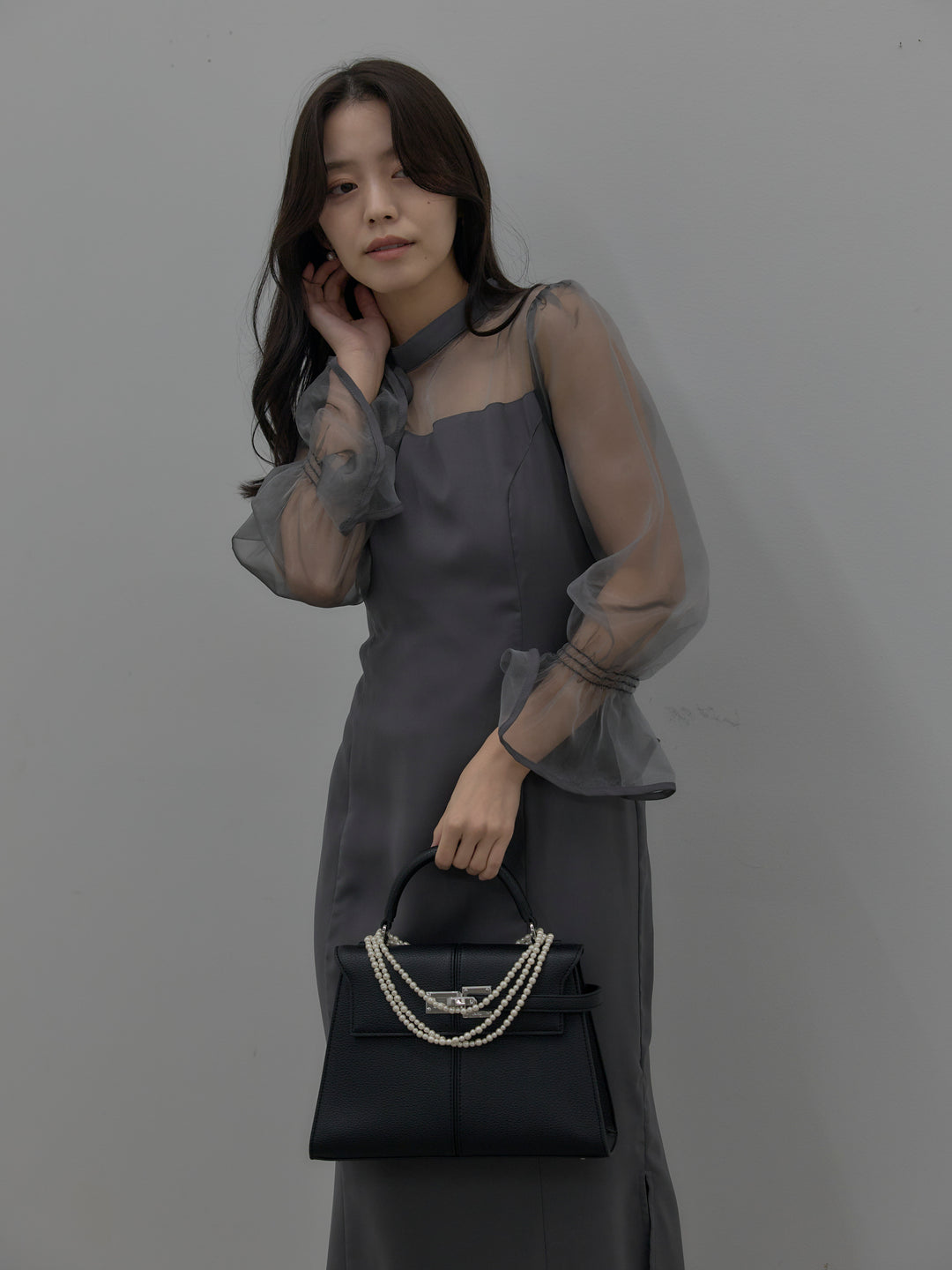 【essential】スタンドカラーマーメイドドレス