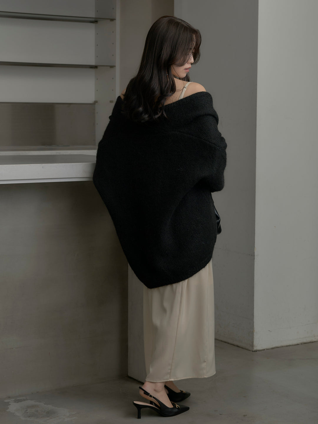 モヘアライクオーバーニットカーディガン