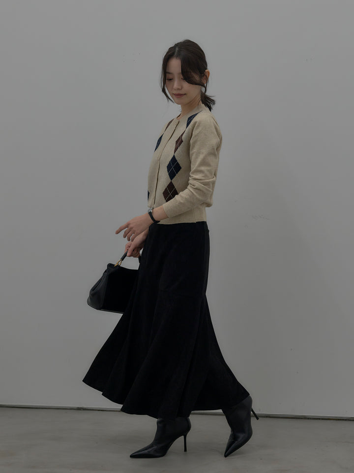 スウェードフレアスカート