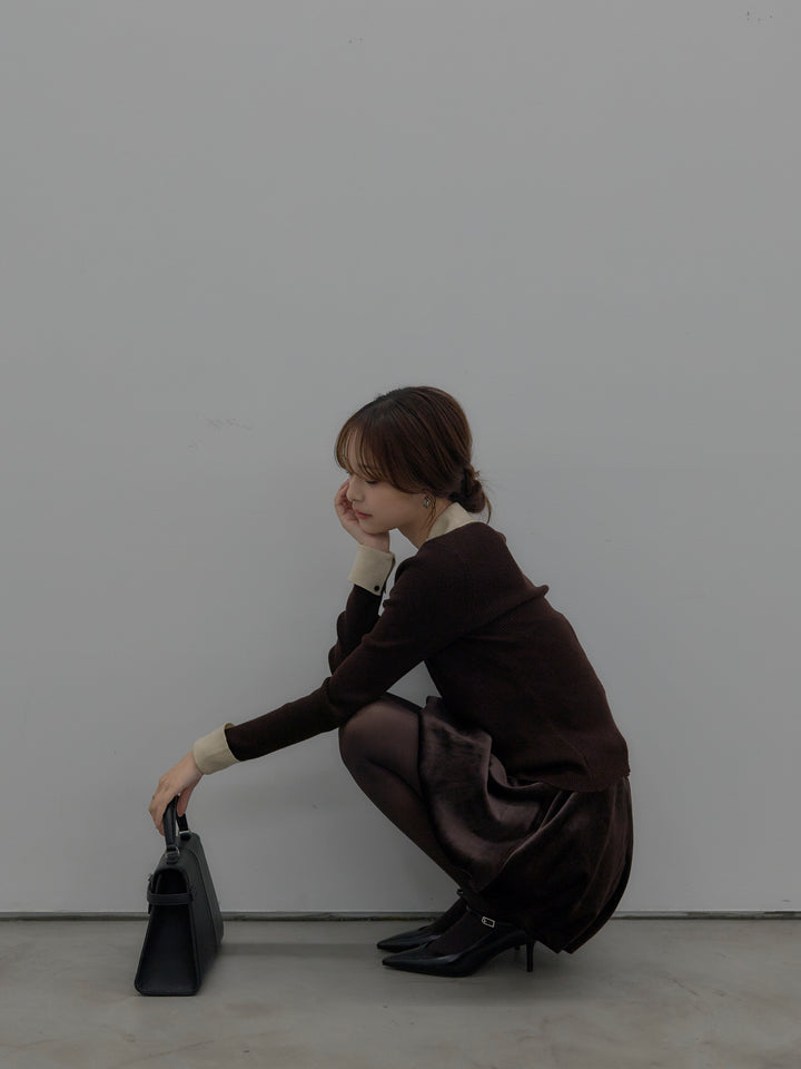 ベロアバルーンミニスカート(インパン付き)