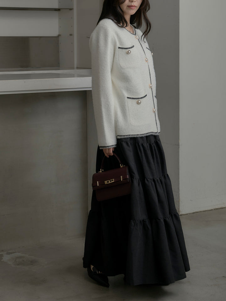 【Essential】ピーチスキンティアードスカート