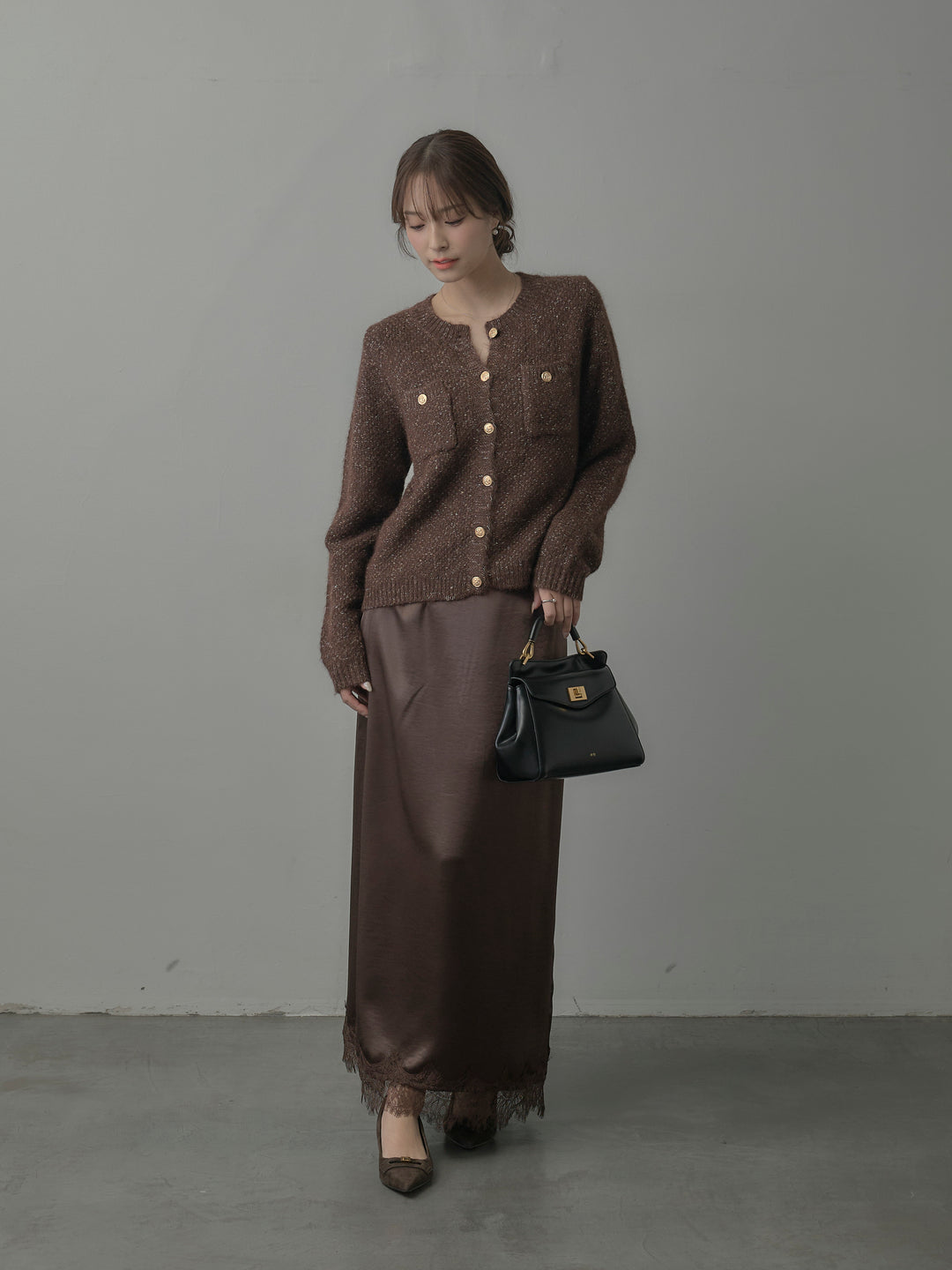 MIXニットゴールドボタンニットカーディガン