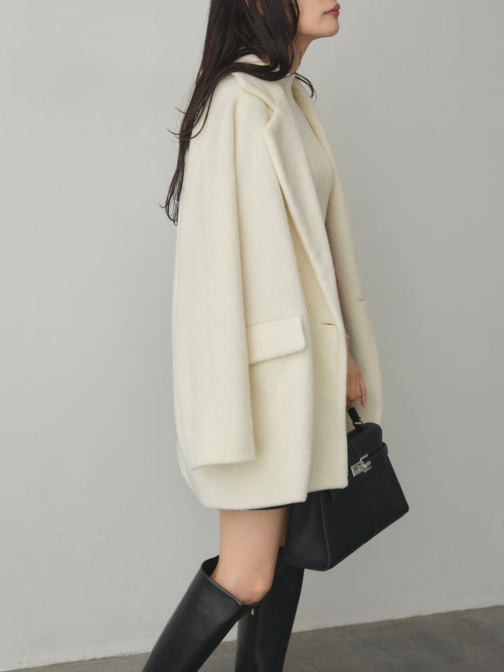 【SET】【Essential】オーバーサイズジャケットコート+【Essential】ウールタッチミニスカート(2set)