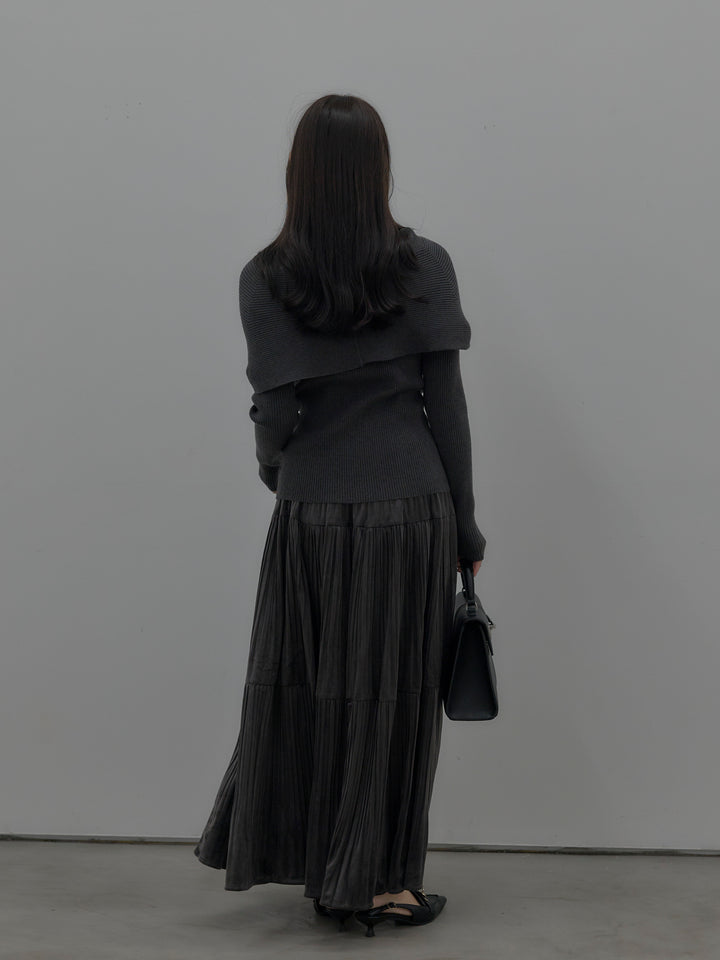 ベロアプリーツティアードスカート