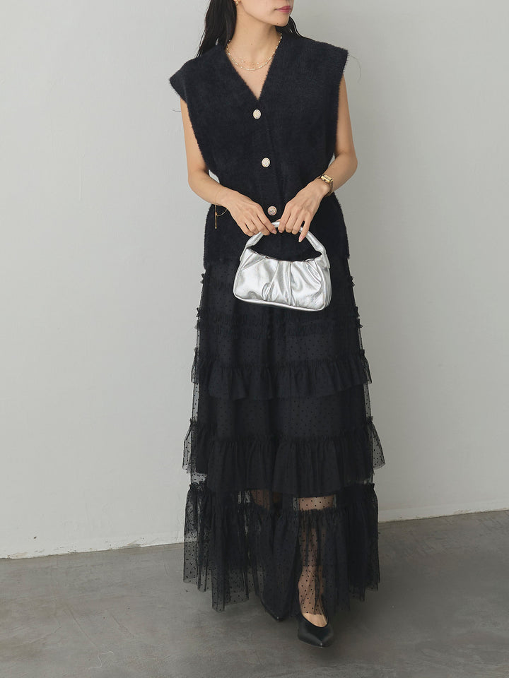 [予約]ドットチュールティアードスカート