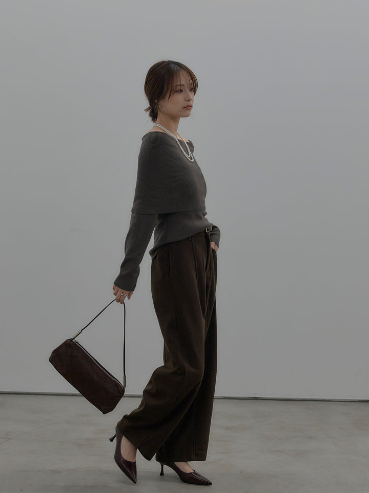 カーブデザインスウェットライクパンツ