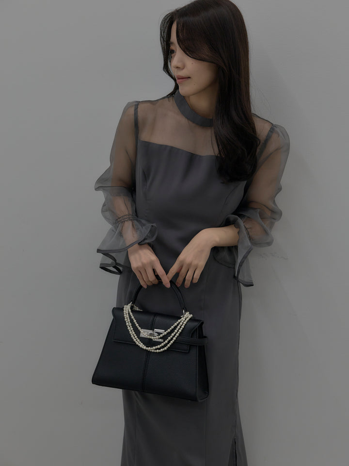 【essential】スタンドカラーマーメイドドレス