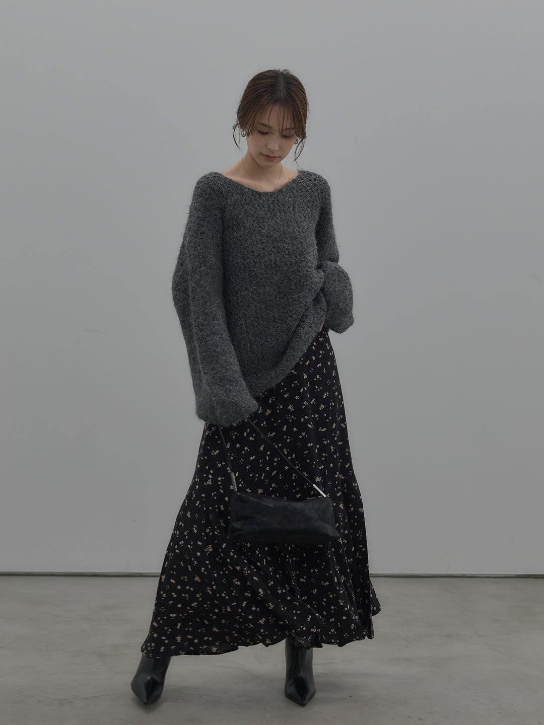 フラワーパターンマーメイドフレアスカート